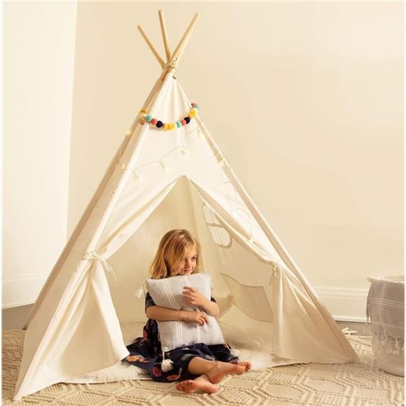 Play Tent for Kids - with Light String for Toddler, Girls & Boys - Picture 3 of 7